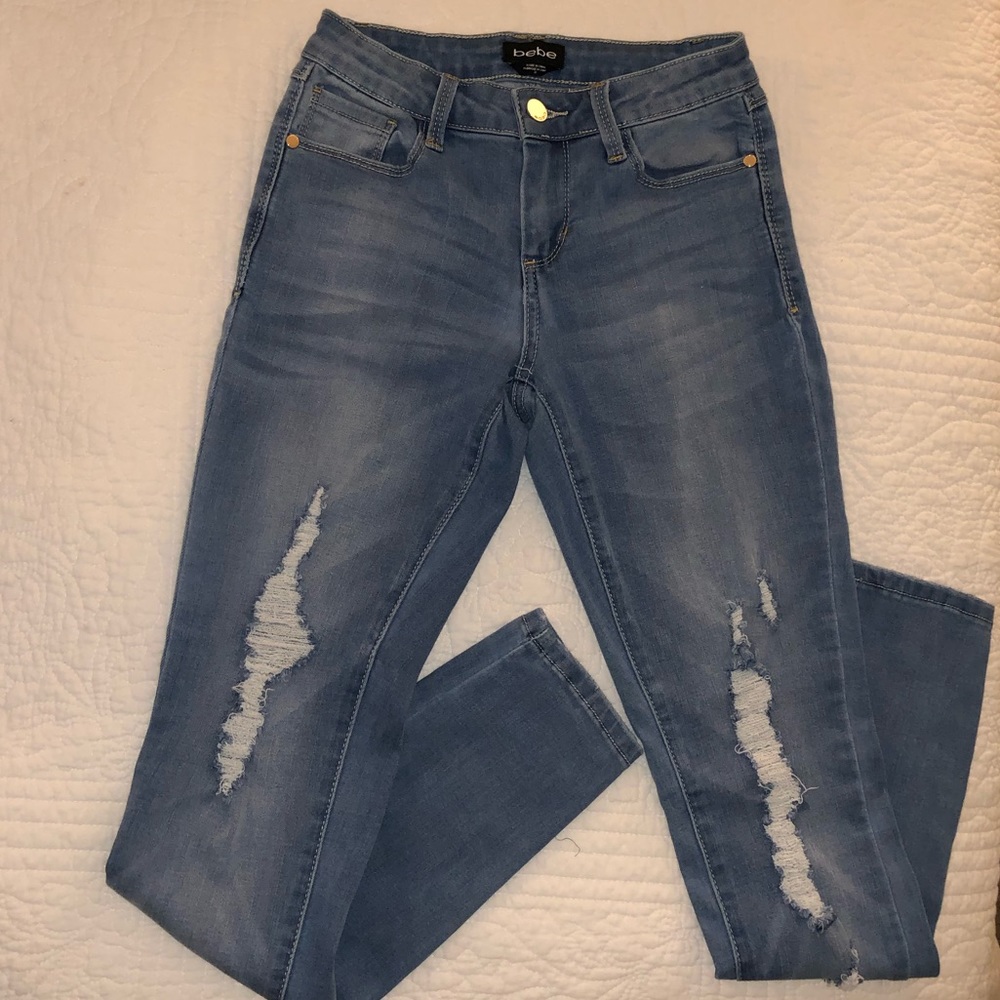 Bebe Ripped skinny Jeans